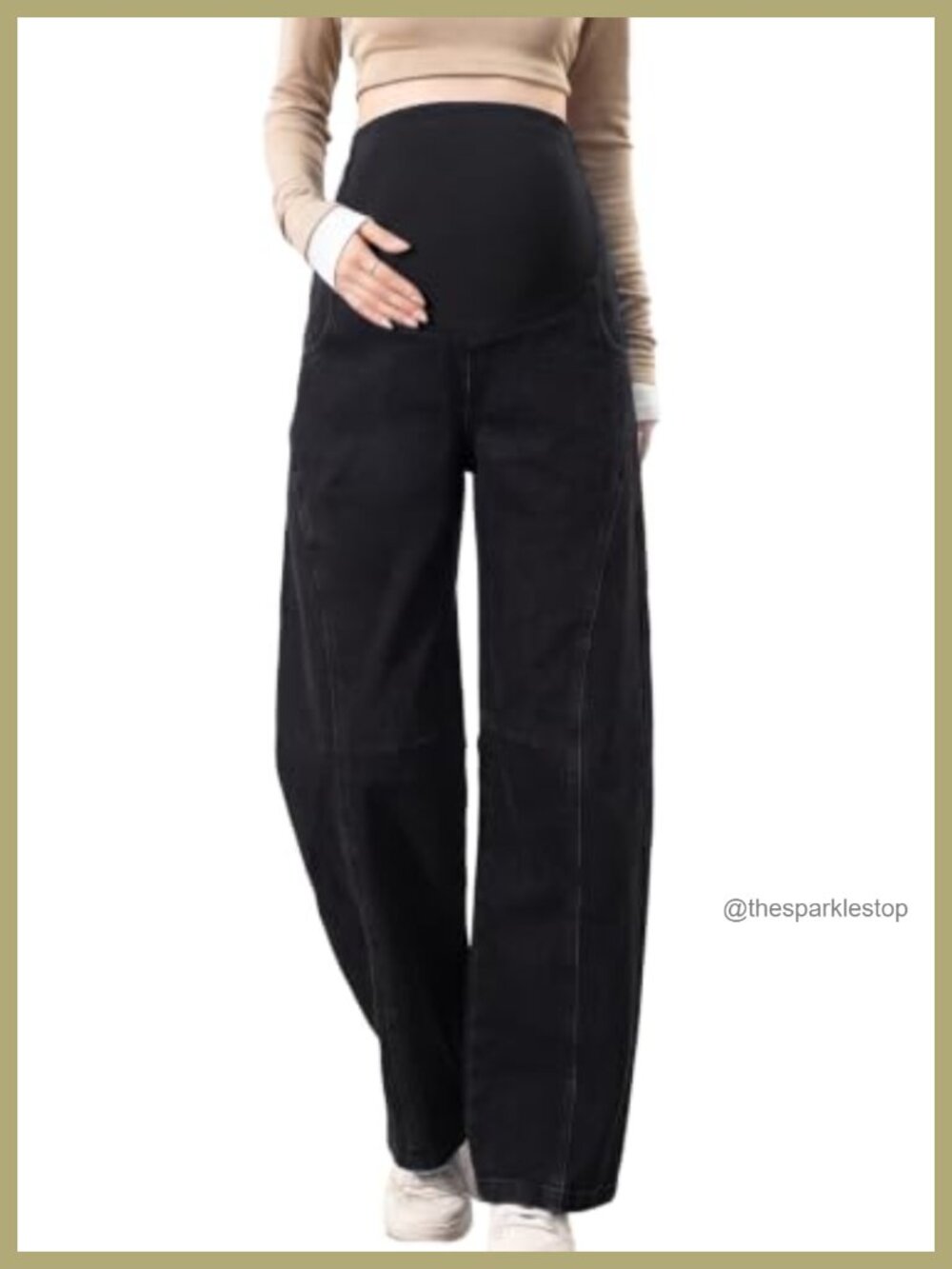 Maternity Jeans Over The Belly Wide Leg Pregnancy Denim Pants